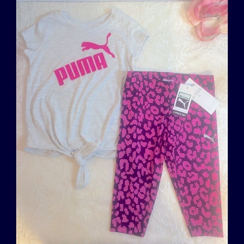 ๐โPumaโLittleย Girlโ2โPCโLeggingsโsetโ2Tโ&โ3T